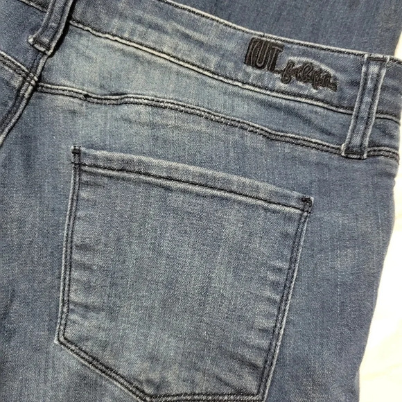 Kut From The Kloth High Rise Straight Ankle Jeans, Dark Wash, Raw Hem, Sz 10 EUC - Picture 7 of 11